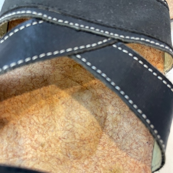 Spenco Women's Sandals Size 9 Black Leather Strappy Arch Support Comfort - Picture 10 of 13